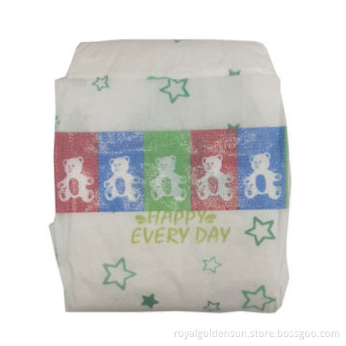 Disposable baby diapers with magic tapes and printed clothlike backsheet, with pretty good quality